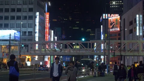 Tokyo streets at night Video stock 100192064