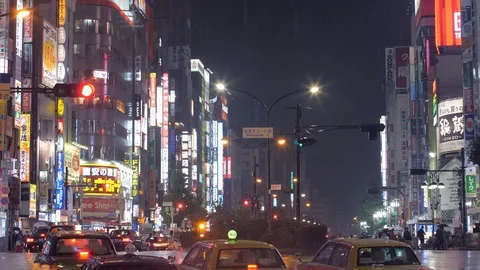 Tokyo streets at night Video stock 100192095