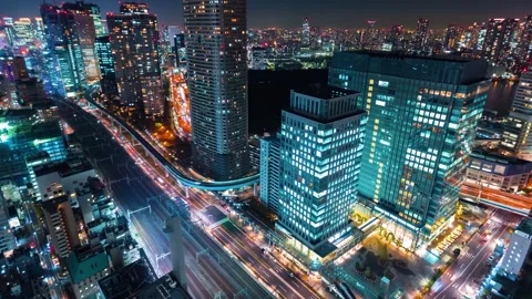 Tokyo Streets at Night in the Rain Stock Footage 309622992