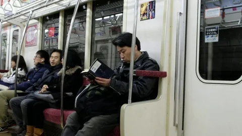 TOKYO SUBWAY COMMUTERS Stock Footage 84288696