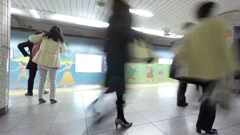 Tokyo Subway Time Lapse Video stock 80049890
