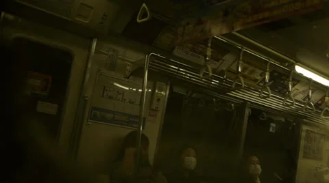 Tokyo Subway Walls And Reflection Stock Footage 24885507
