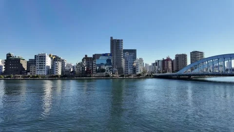 Tokyo Sumida River Landscape stroll video 2024 Stock Footage 262504635