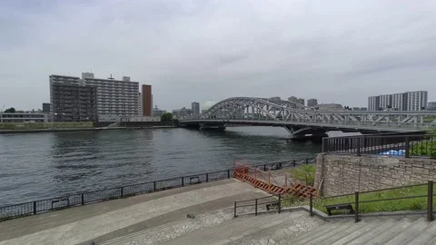 Tokyo Sumida River stroll video 2022 Stock Footage 194527970