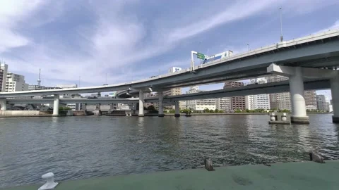 Tokyo Sumida River stroll video 2022 Stock Footage 194528680