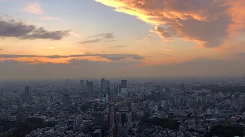 Tokyo Sunset Stock Footage 85152229