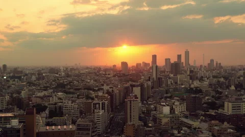 Tokyo Sunset Timelapse Stock Footage 64876221