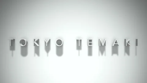 Tokyo temaki 3D title animation white text on a white background Stock Footage 299645752