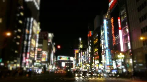 TOKYO - Timelapse - Shinjuku Crowd - HD TILT effect Stock Footage