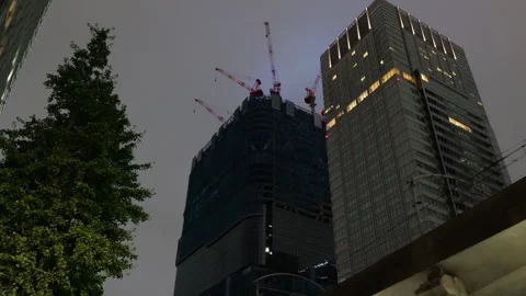 Tokyo Torch Tower under construction Night August 2026 Stock-Footage 344507774