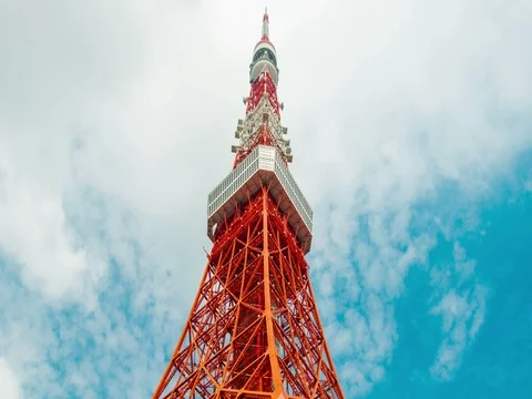 Tokyo tower in blue sky Stock-Footage 72707295