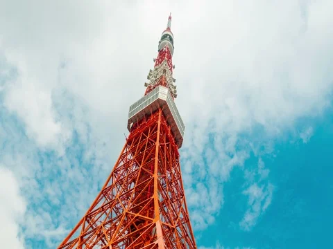 Tokyo tower in blue sky Stock-Footage 72707355