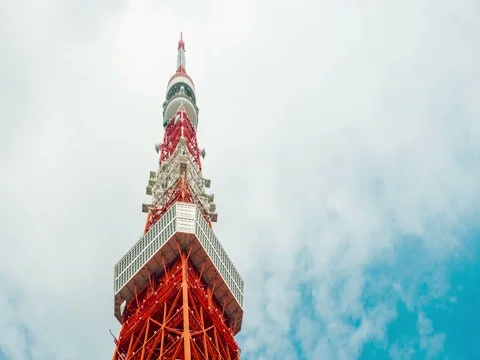 Tokyo tower in blue sky Stock-Footage 72707784