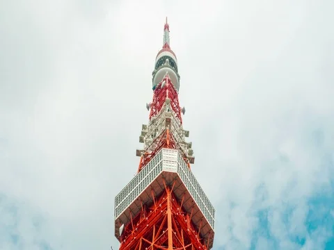 Tokyo tower in blue sky Stock-Footage 72707897