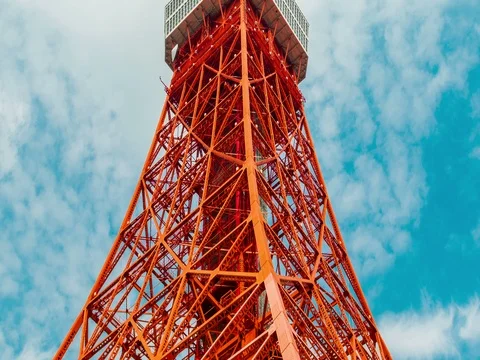 Tokyo tower in blue sky Stock-Footage 72708363