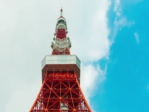 Tokyo tower in blue sky Stock-Footage 72708564