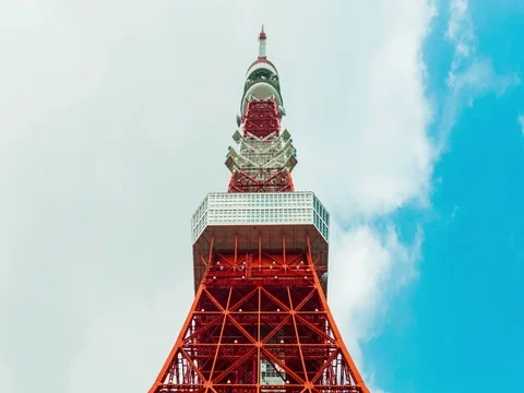 Tokyo tower in blue sky Stock-Footage 72708715