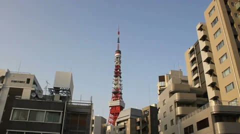 Tokyo Tower driveby 스톡 동영상 25821655