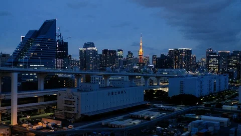 Tokyo Tower At Night Stock Footage 110821805