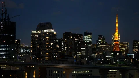 Tokyo Tower At Night Stock-Footage 110853935