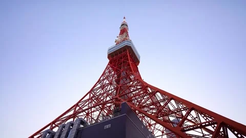 Tokyo Tower, observation tower. Popular tourist destination in Japan Stock Footage 290292928