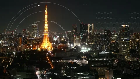 Tokyo tower with sky cloud moving,Japan iconic landmark,4k quality Stock Footage 313357127