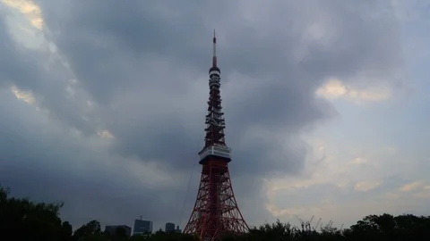 Tokyo tower - time lapse evening  스톡 동영상 99226536