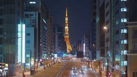 Tokyo Tower Timelapse Video stock 76567990