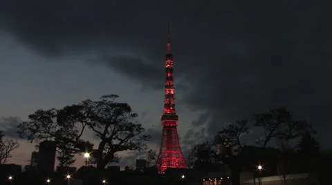 Tokyo tower,Night1 Stock Footage 22928506