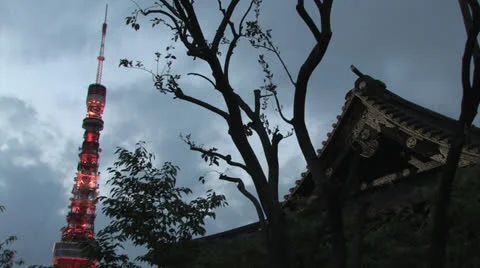 Tokyo tower,Temple,Crow2 Stock Footage 22931154