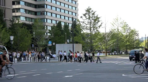 Tokyo traffic, intersection  3 Stock Footage 34280416