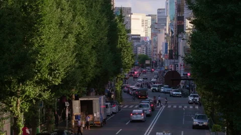 Tokyo Traffic under sunset time in the summer. Stock Footage 267958807