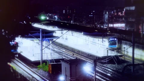 Tokyo Train and Bullet Train Futuristic Colors Time Lapse Stock Footage 85095818
