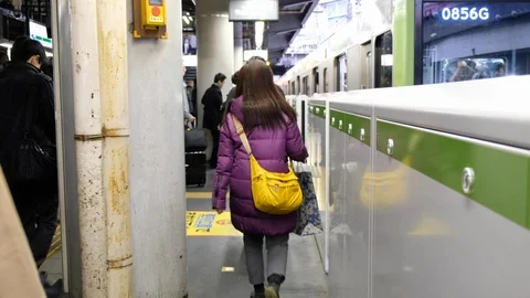 Tokyo Train Commuters Stock Footage 115095260