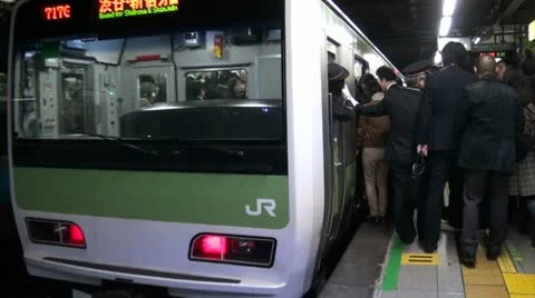 Tokyo train station, crowds, rush hour, transportation, Japan Stock Footage 20459744