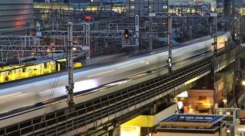 Tokyo Train Station Ginza Time Lapse Stock Footage 32141190