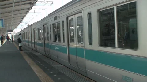 Tokyo train station platform timelapse Stock Footage
