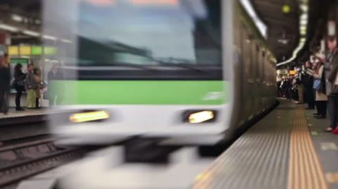 Tokyo Train Station Time Lapse Stock Footage 33295321