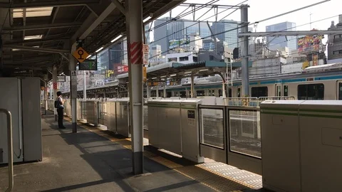 Tokyo Train TImelapse Stock Footage 123618476