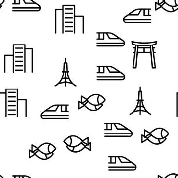 Tokyo Vector Seamless Pattern Ilustración de archivo