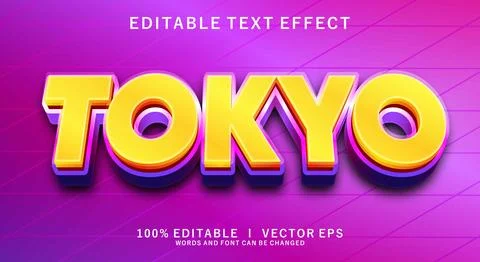 Tokyo vector text effect with modern style design Stock Illustration