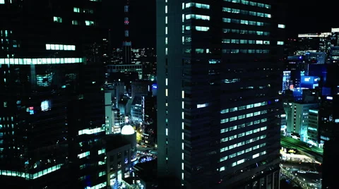 Tokyo view from elevator at night #3 Vídeo Stock 64877191