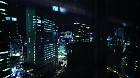 Tokyo view from elevator at night #4 Vídeo Stock 64877514