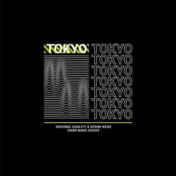 Tokyo writing design, suitable for screen printing t-shirts, clothes, apparel Stock Illustration