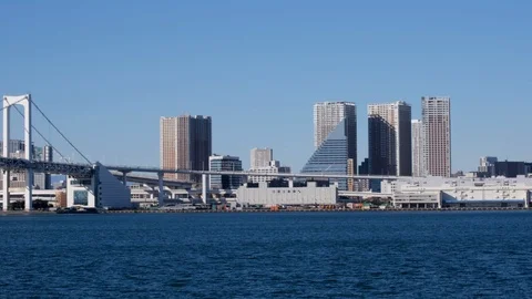 Tokyo's Rainbow Bridge Stock Footage 100433463