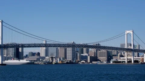 Tokyo's Rainbow Bridge Stock Footage 100434011