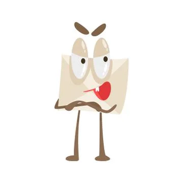 Told You So Humanized Letter Paper Envelop Cartoon Character Emoji Illustration Stock Illustration