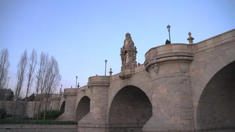 Toledo Bridge in Madrid Stock Footage 87381657