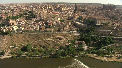 Toledo, the river and de bridges Stock Footage