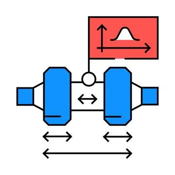 Tolerance analysis mechanical engineer icon color illustration Stock Illustration